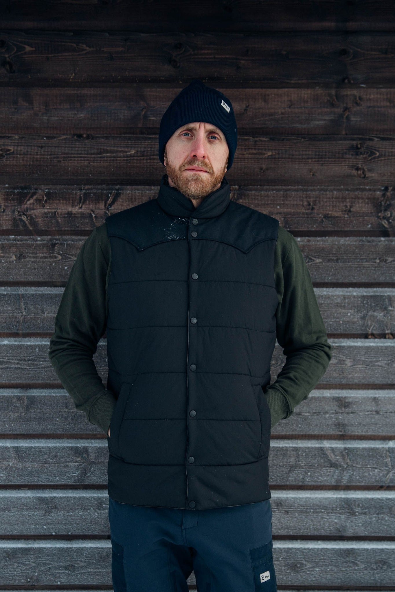 Dark blue primaloft vest from RMFB 